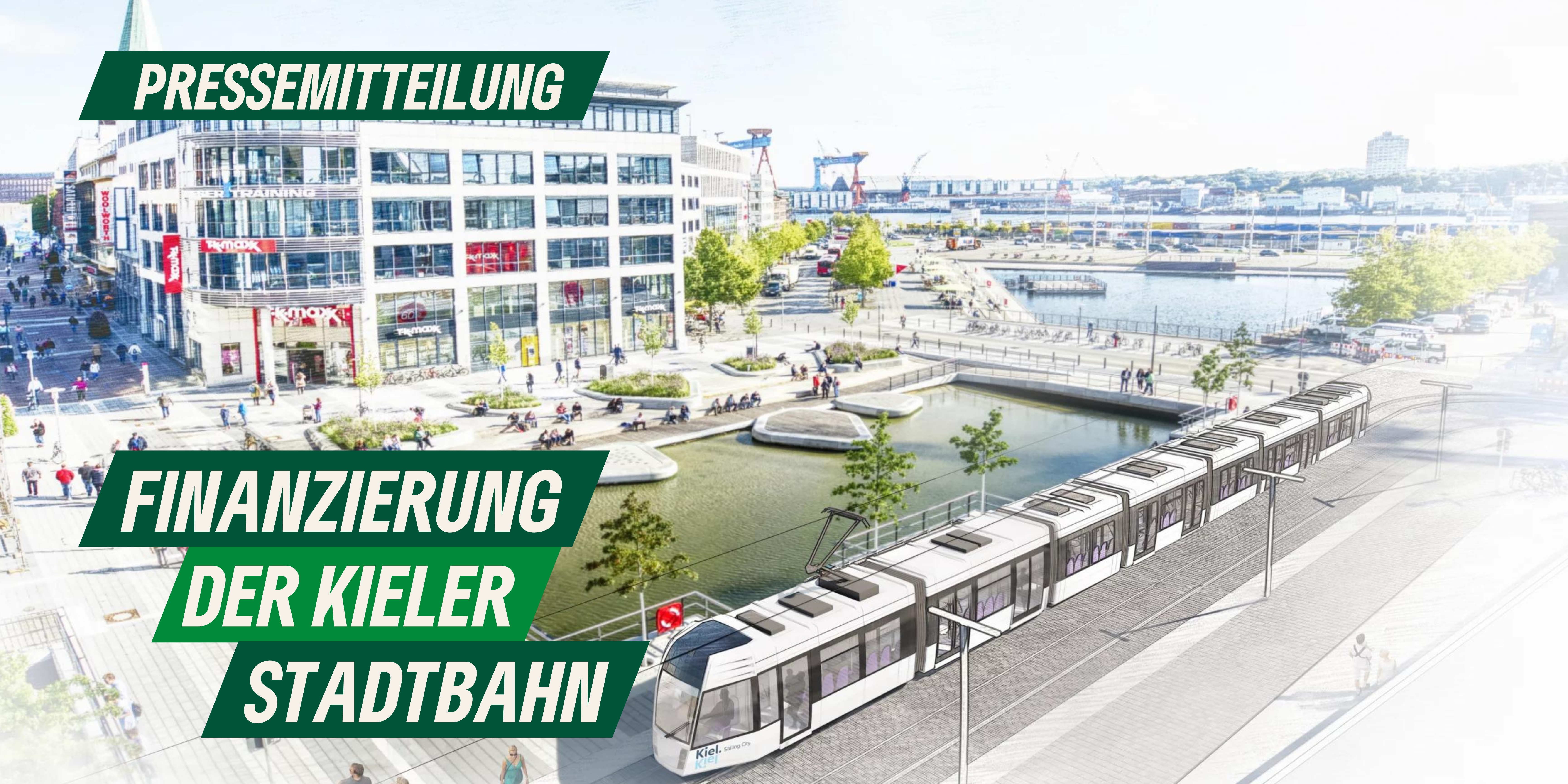 Zu sehen ist die Planungsüberlegung der Kieler Stadtbahn an der Haltestelle "Holstenstraße"