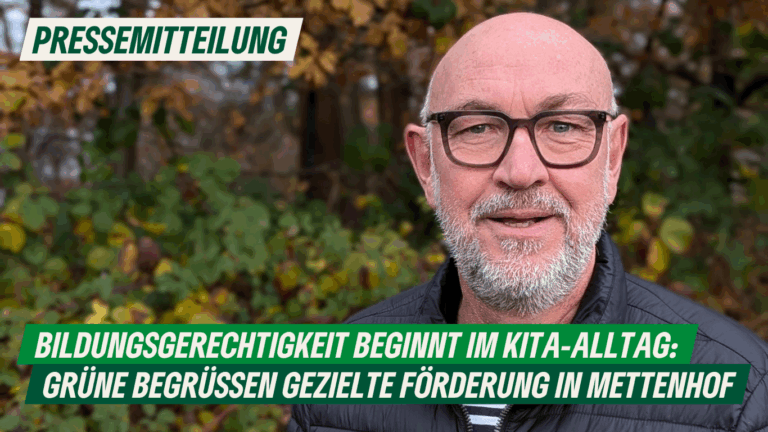 Presse: Bildungsgerechtigkeit beginnt im Kita-Alltag: Grüne begrüßen gezielte Förderung in Mettenhof
