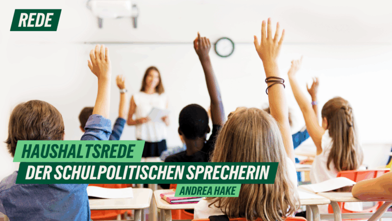 Haushaltsrede der schulpolitischen Sprecherin Andrea Hake