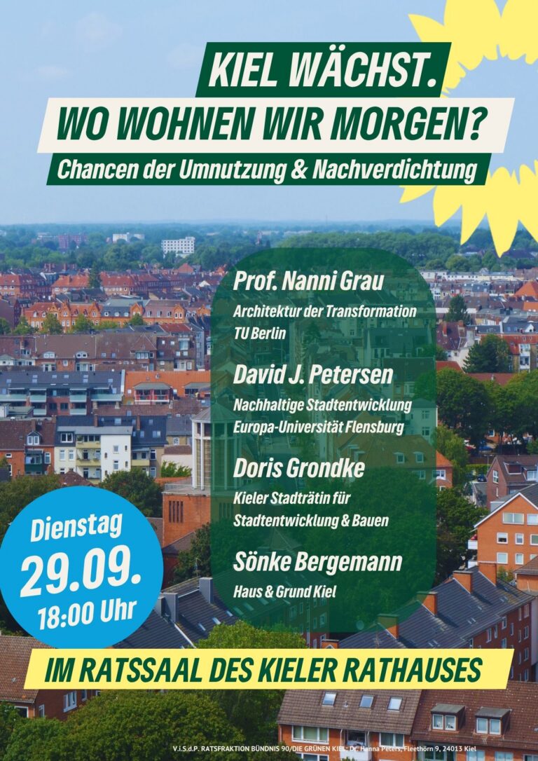 Presse: Veranstaltung: Kiel wächst. Wo wohnen wir morgen? Chancen der Umnutzung & Nachverdichtung