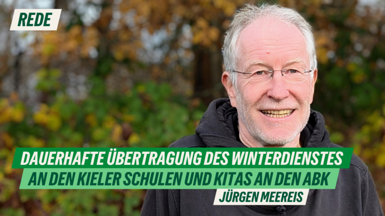 Rede zum Antrag „Dauerhafte Übertragung des Winterdienstes an Kieler Schulen und Kitas an den ABK“ von Jürgen Meereis