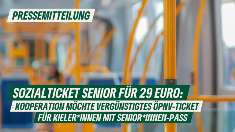 Pressemitteilung: Sozialticket Senior für 29 Euro: Kooperation möchte vergünstigtes ÖPNV-Ticket für Kieler*innen mit Senior*innen-Pass